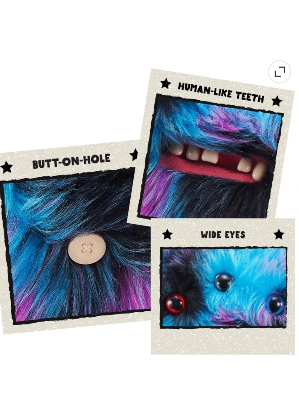 ZURU Fuggler Butt Ugly Pets Blue & Purple Monster Plush Toy